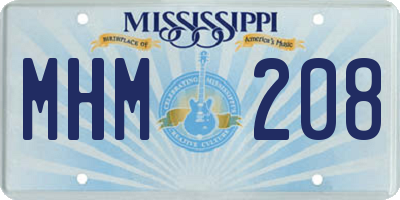 MS license plate MHM208