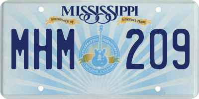 MS license plate MHM209