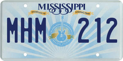 MS license plate MHM212
