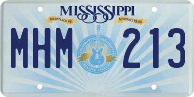 MS license plate MHM213