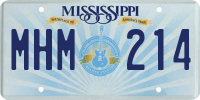 MS license plate MHM214