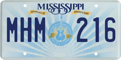 MS license plate MHM216