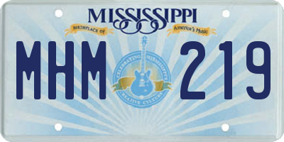 MS license plate MHM219