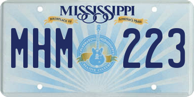 MS license plate MHM223