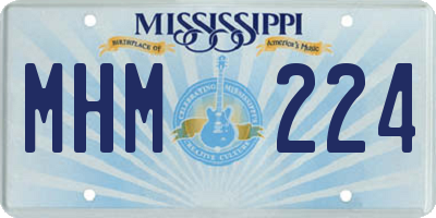 MS license plate MHM224