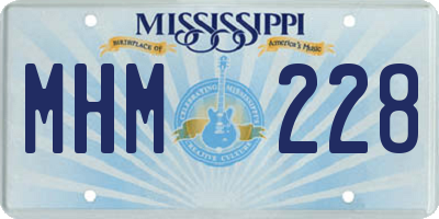 MS license plate MHM228