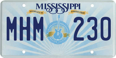 MS license plate MHM230