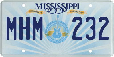 MS license plate MHM232