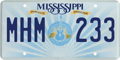 MS license plate MHM233