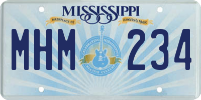 MS license plate MHM234