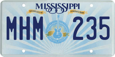 MS license plate MHM235