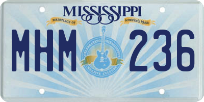 MS license plate MHM236
