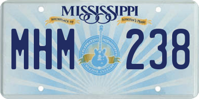 MS license plate MHM238