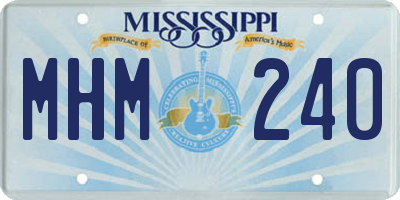 MS license plate MHM240