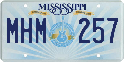 MS license plate MHM257