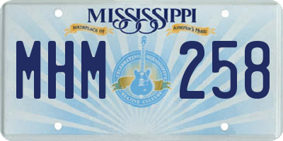 MS license plate MHM258
