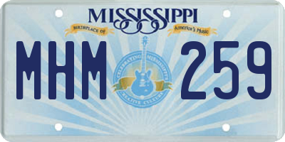 MS license plate MHM259
