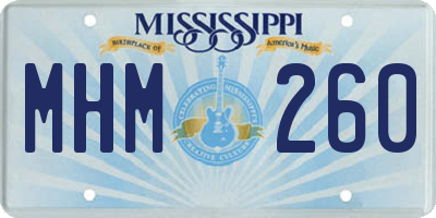 MS license plate MHM260
