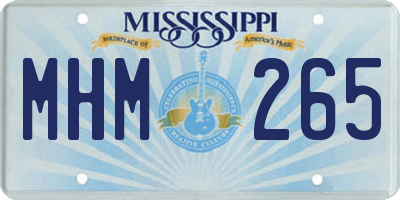MS license plate MHM265