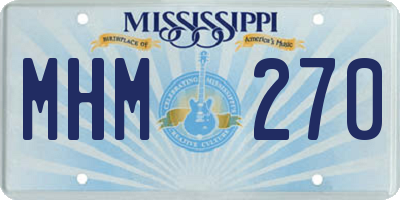 MS license plate MHM270
