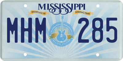 MS license plate MHM285
