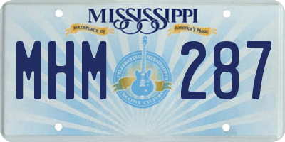 MS license plate MHM287