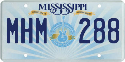 MS license plate MHM288