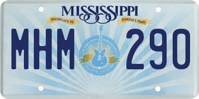 MS license plate MHM290