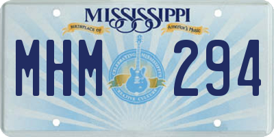 MS license plate MHM294