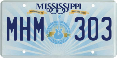 MS license plate MHM303