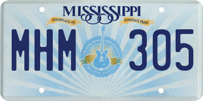 MS license plate MHM305