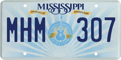 MS license plate MHM307