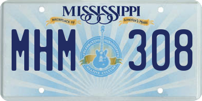 MS license plate MHM308