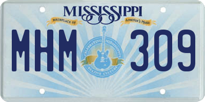 MS license plate MHM309