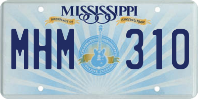 MS license plate MHM310
