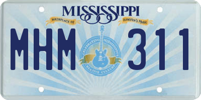MS license plate MHM311