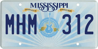 MS license plate MHM312
