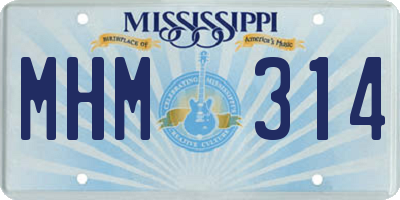 MS license plate MHM314