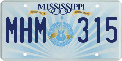 MS license plate MHM315