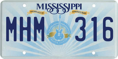 MS license plate MHM316