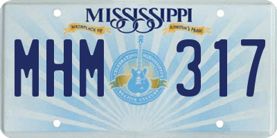 MS license plate MHM317
