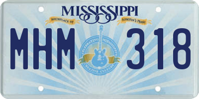 MS license plate MHM318
