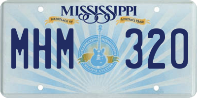 MS license plate MHM320