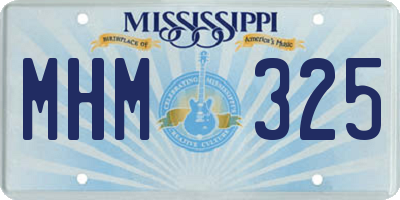MS license plate MHM325