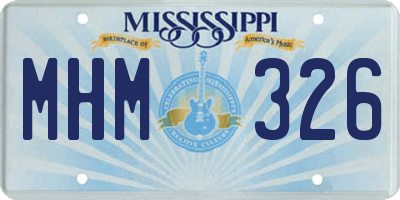 MS license plate MHM326