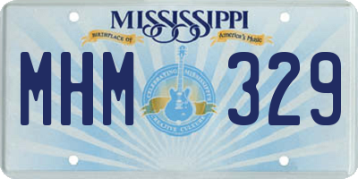 MS license plate MHM329