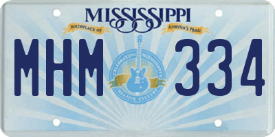 MS license plate MHM334