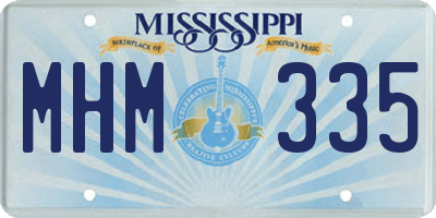 MS license plate MHM335