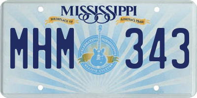 MS license plate MHM343