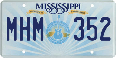 MS license plate MHM352